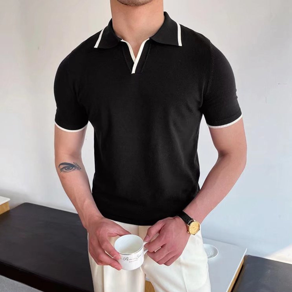 MV Casual Knitted Polo Collar T-Shirt