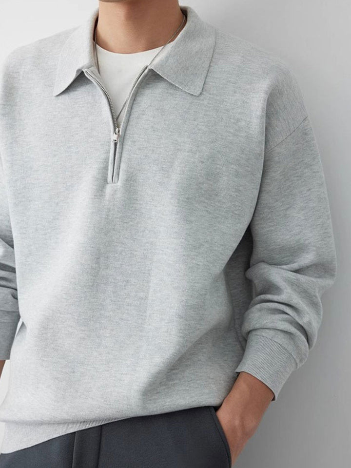 MV Casual Polo Collar Half-Zip Sweater