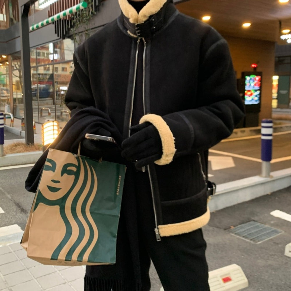 MV Suede Lamb Wool Pilot Jacket