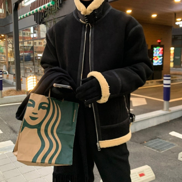 MV Suede Lamb Wool Pilot Jacket