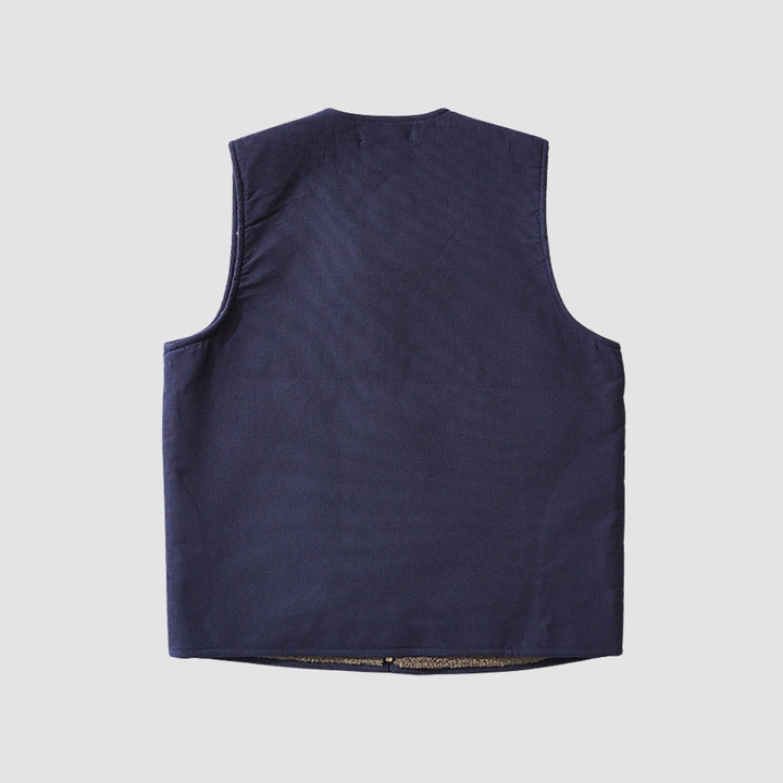 MV Navy Lambskin Wool Vest
