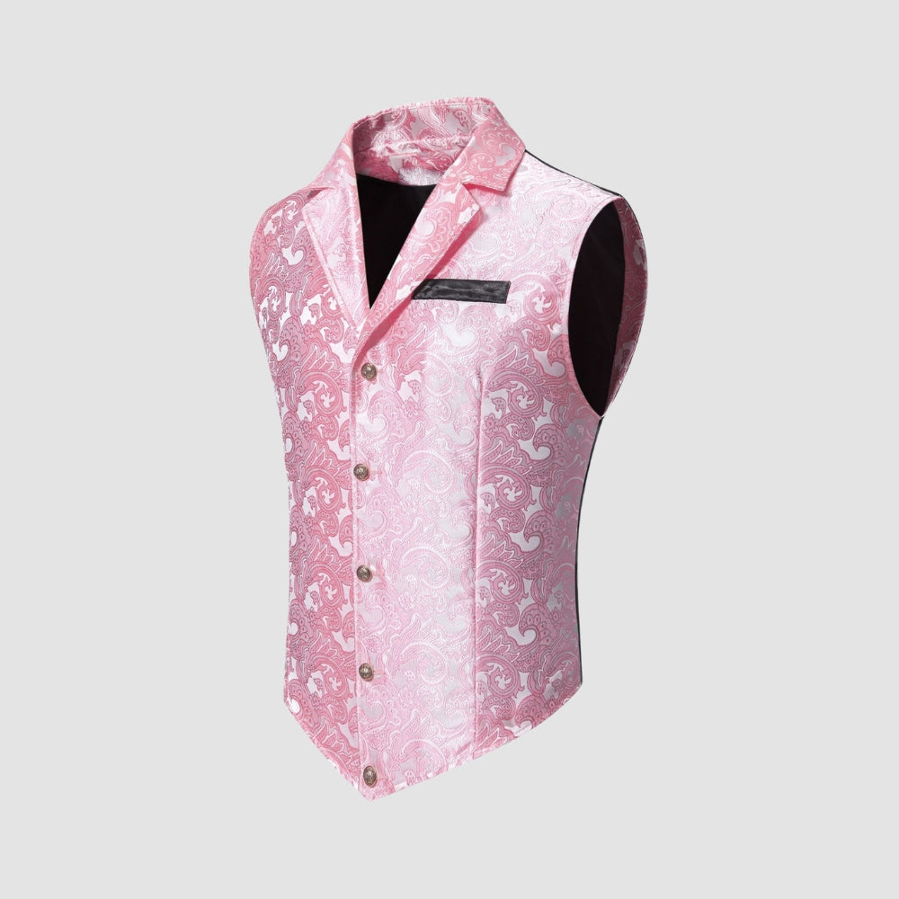 MV Single-Breasted Jacquard Lapel Vest