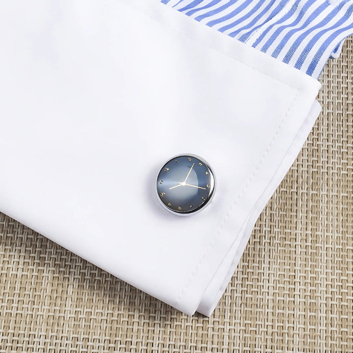 MV Clock Pattern Copper Cufflinks