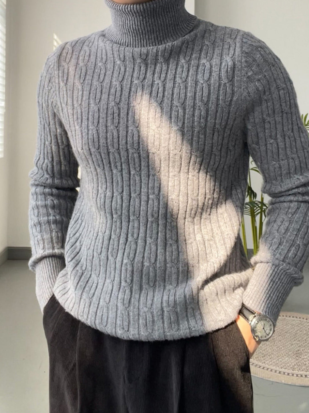 MV High Collar Casual Wool Sweater
