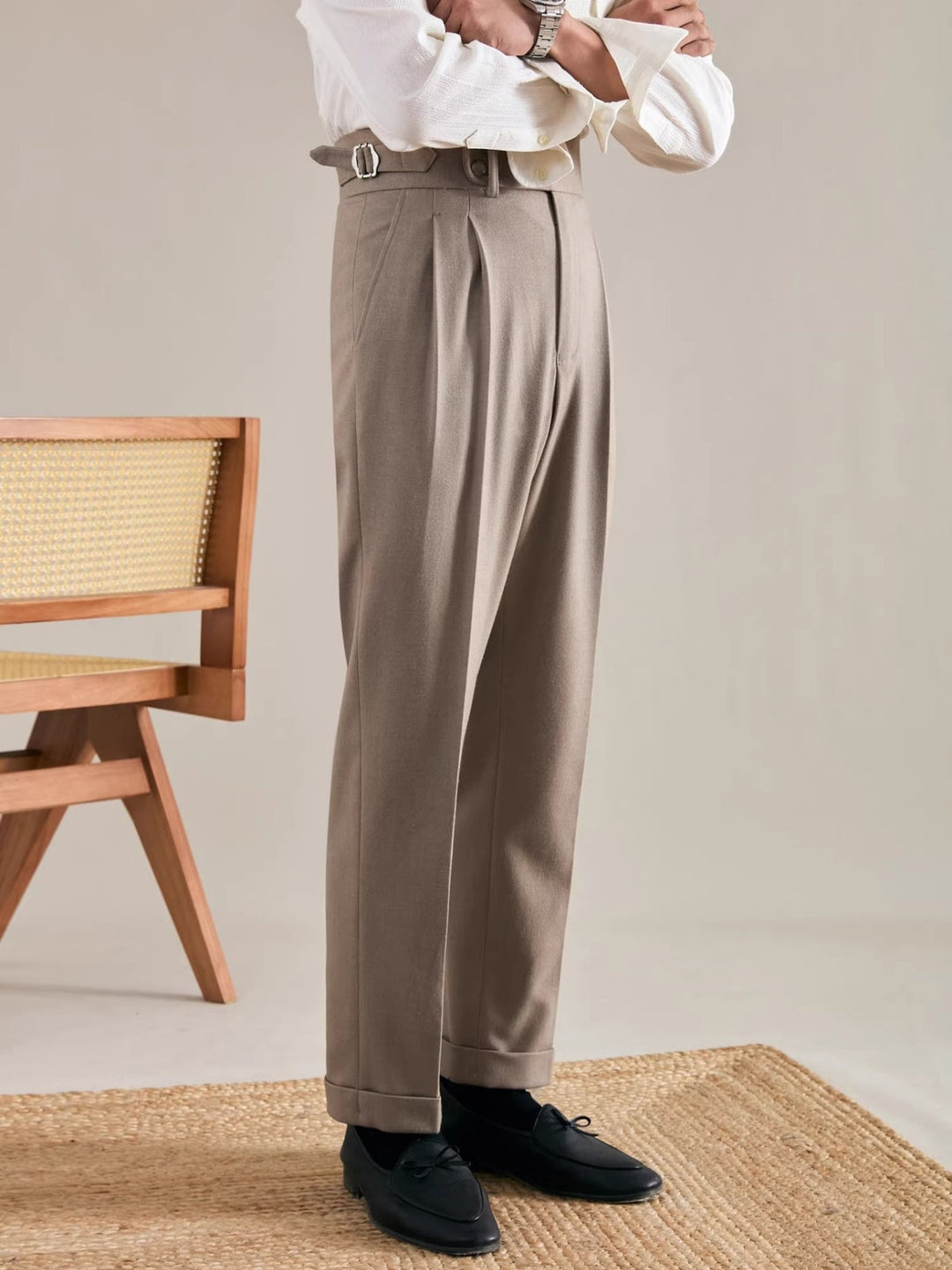 MV Straight Leg Italian Drape Trousers