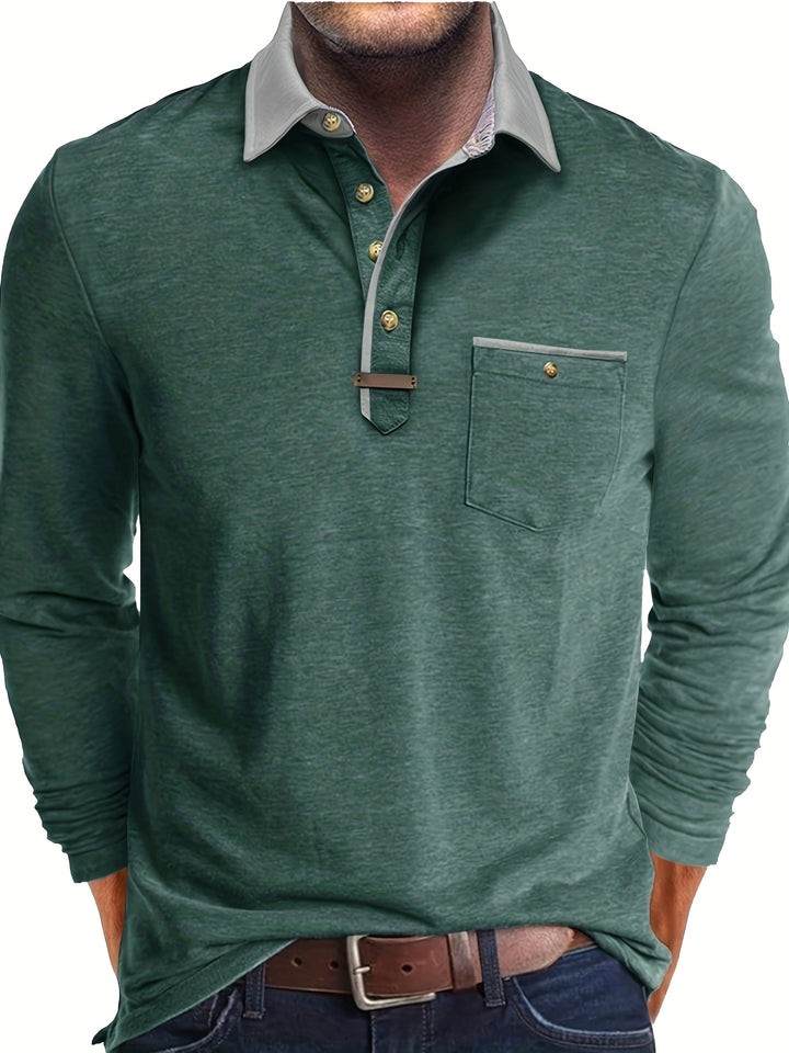 Blake™ | Color-Block Long Sleeve Polo