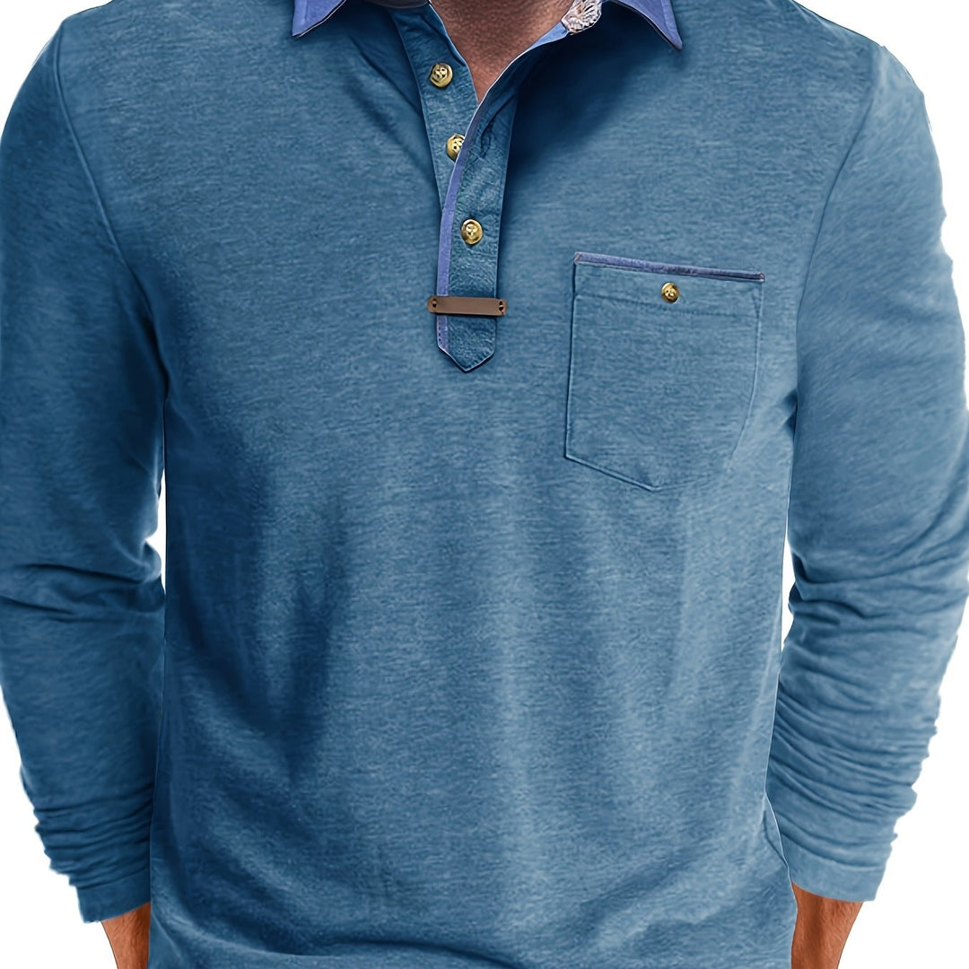 Blake™ | Color-Block Long Sleeve Polo