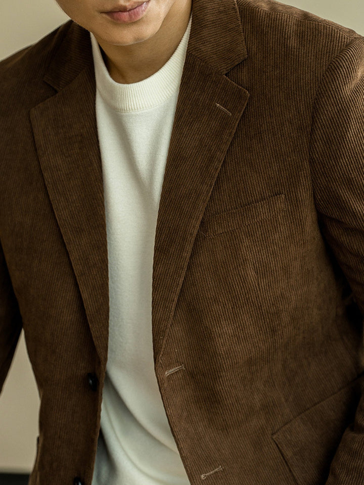 MV Corduroy Slim Fit Casual Suit Jacket
