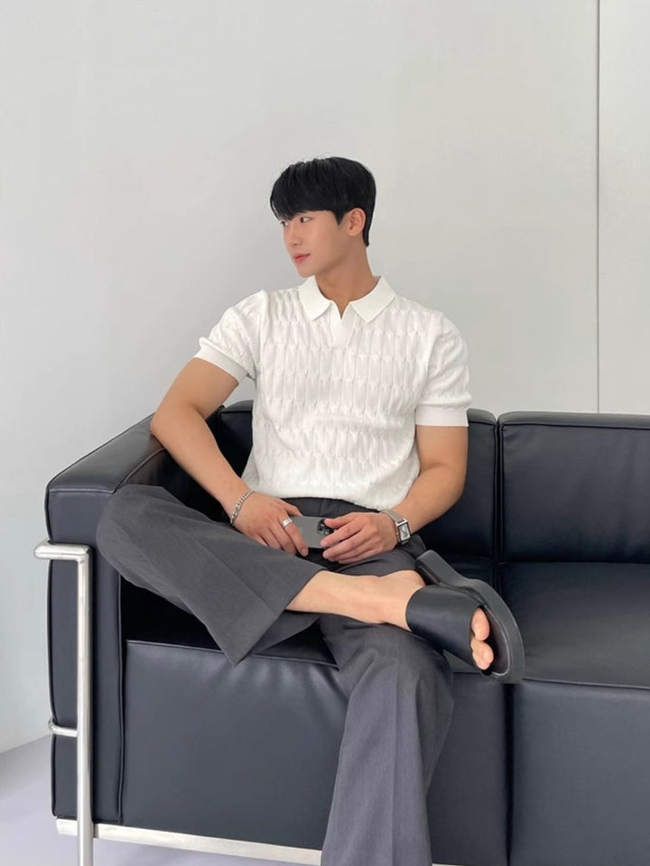 MV Slim-Fit Knitted Polo T-Shirt