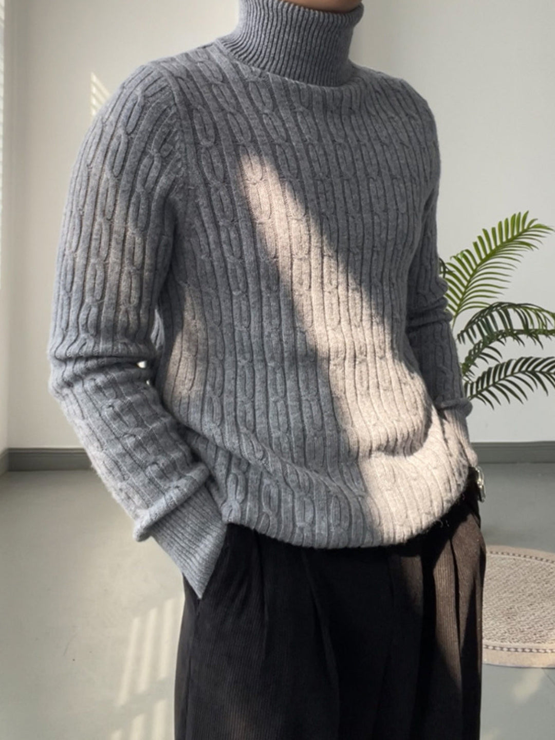MV High Collar Casual Wool Sweater