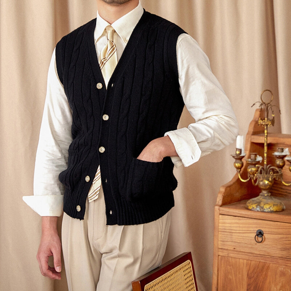 MV Knitted Woolen Vest Cardigan