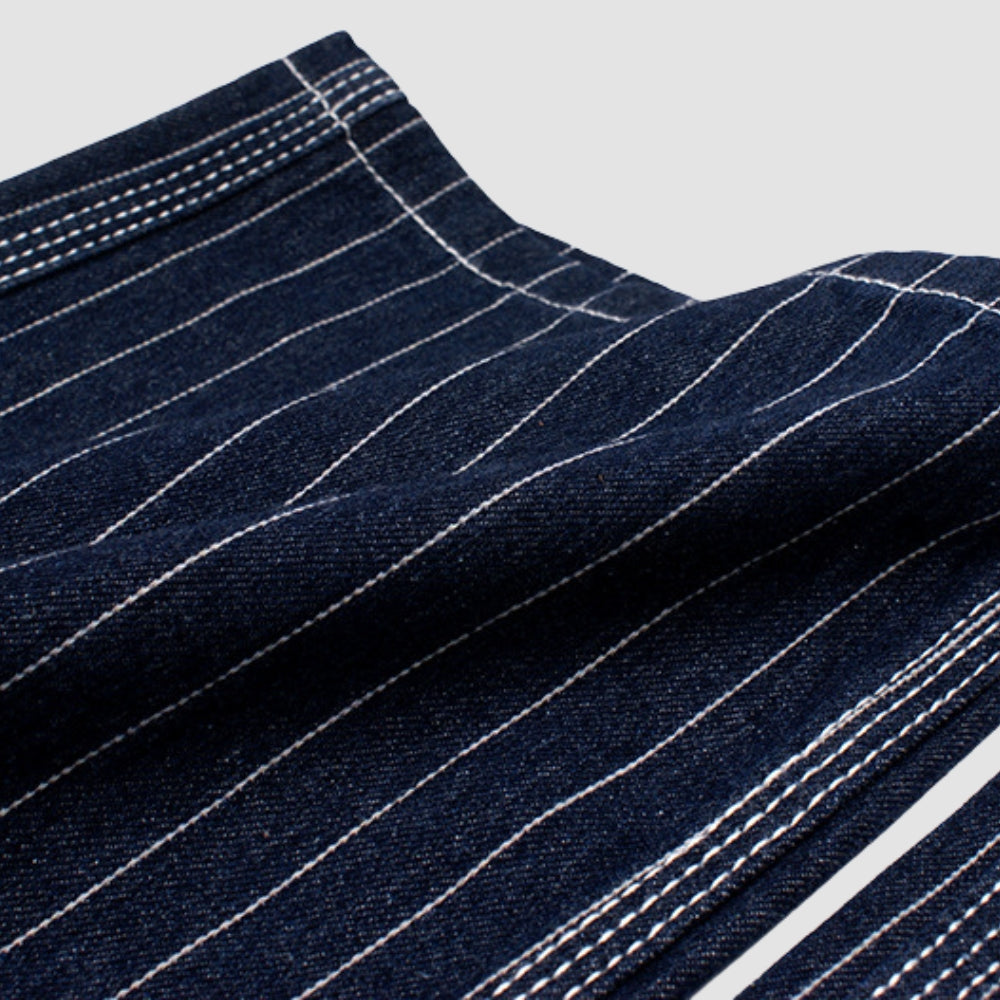 MV Wide-Leg Striped Railway Jeans Pants