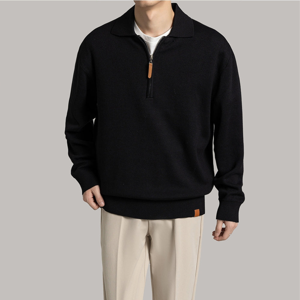 MV Half-Zip Knit Polo Sweater