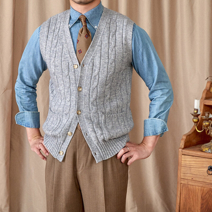 MV Knitted Woolen Vest Cardigan