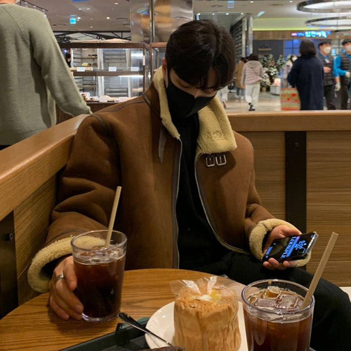 MV Suede Lamb Wool Pilot Jacket