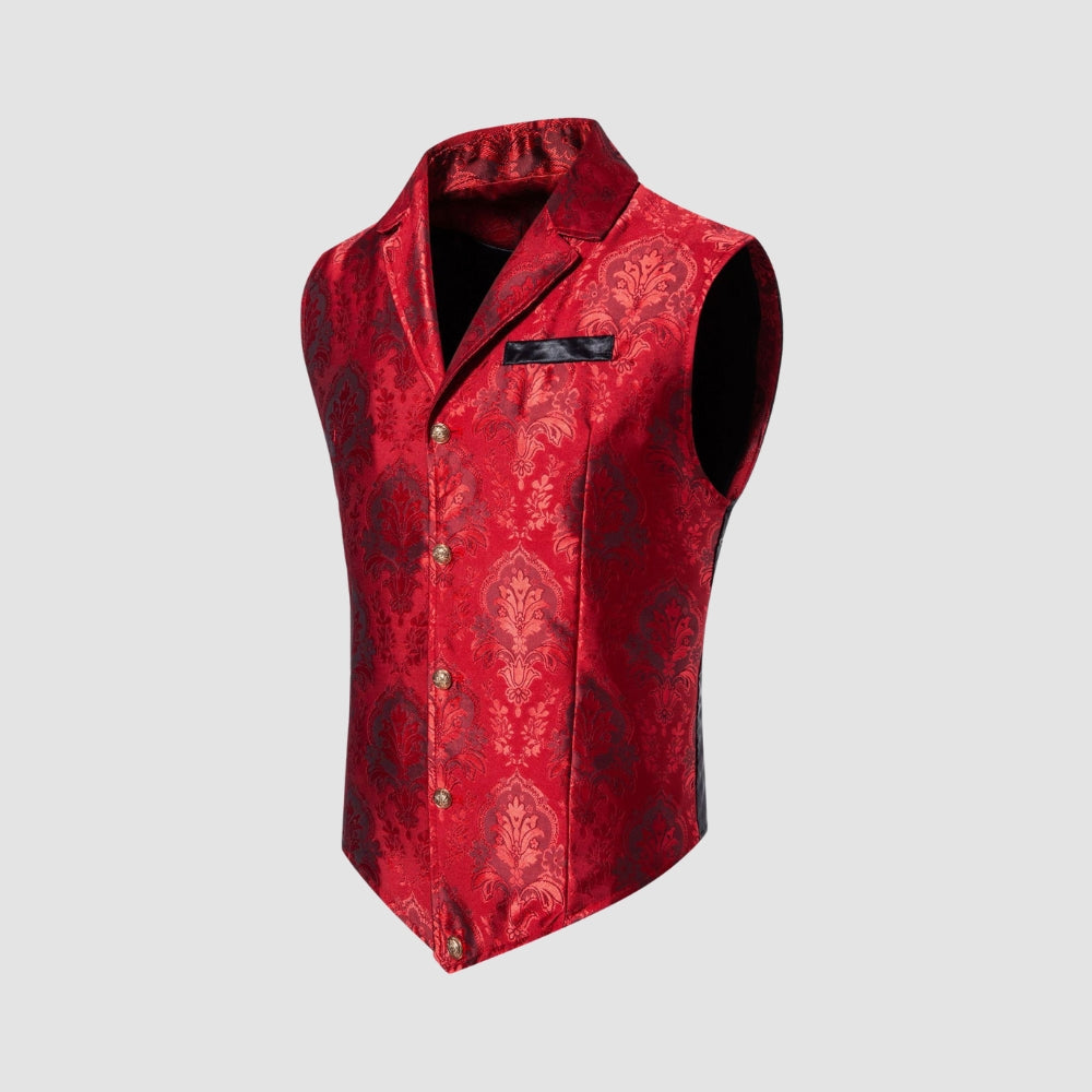 MV Single-Breasted Jacquard Lapel Vest