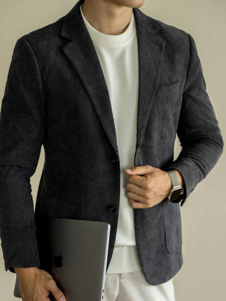 MV Corduroy Slim Fit Casual Suit Jacket