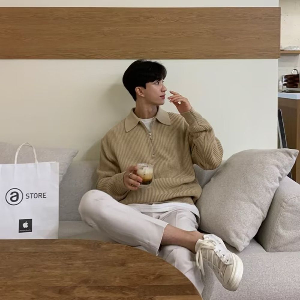 MV Casual Loose Half-Zip Sweater