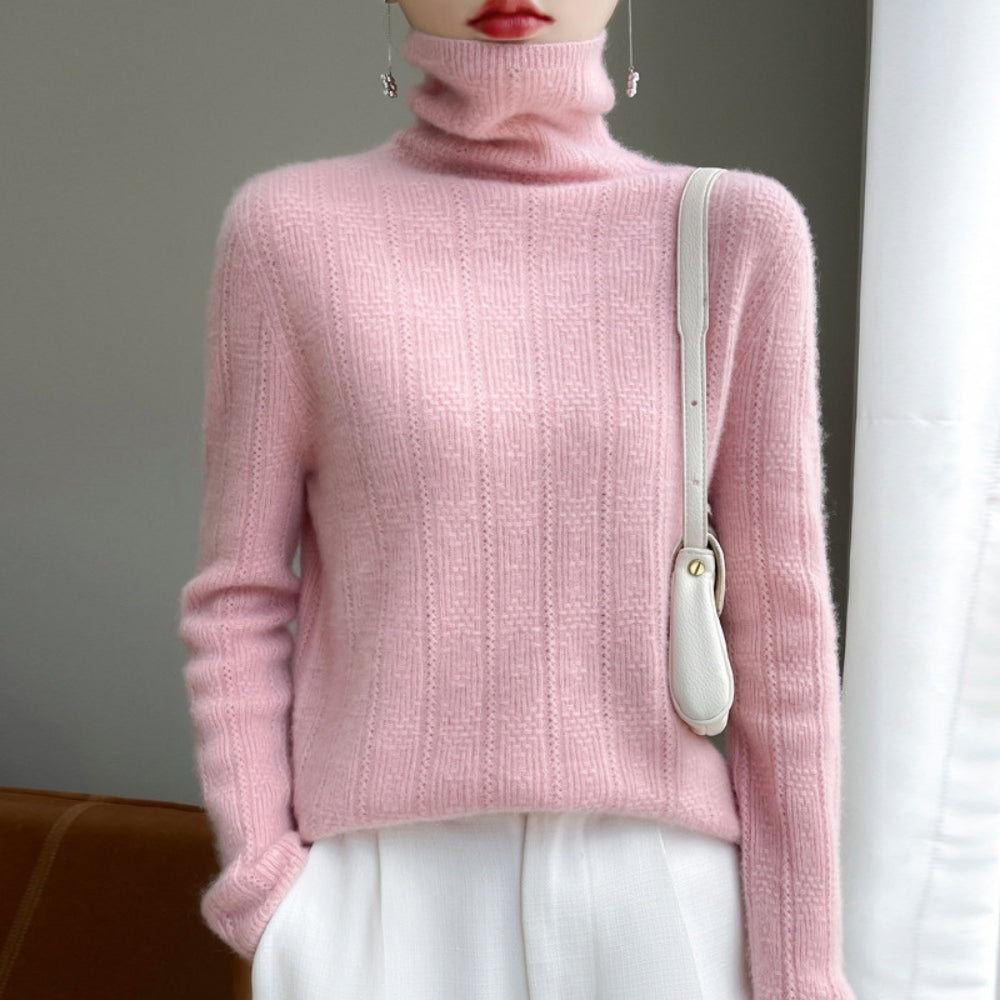 MV Pure Wool Seamless Knit Pile Collar Sweater