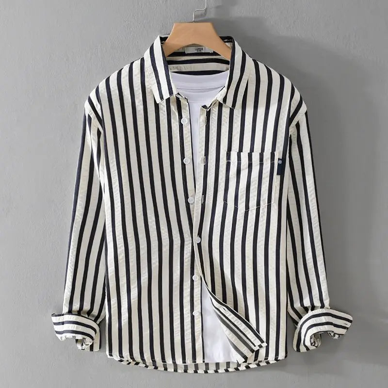 Alfie | Vertical Stripe Button-Down Summer Shirt