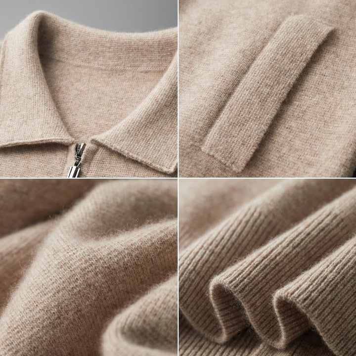 MV Woolen Cashmere Lapel Collar Cardigan