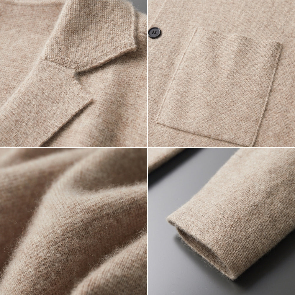 MV V-Neck Pure Cashmere Wool Cardigan
