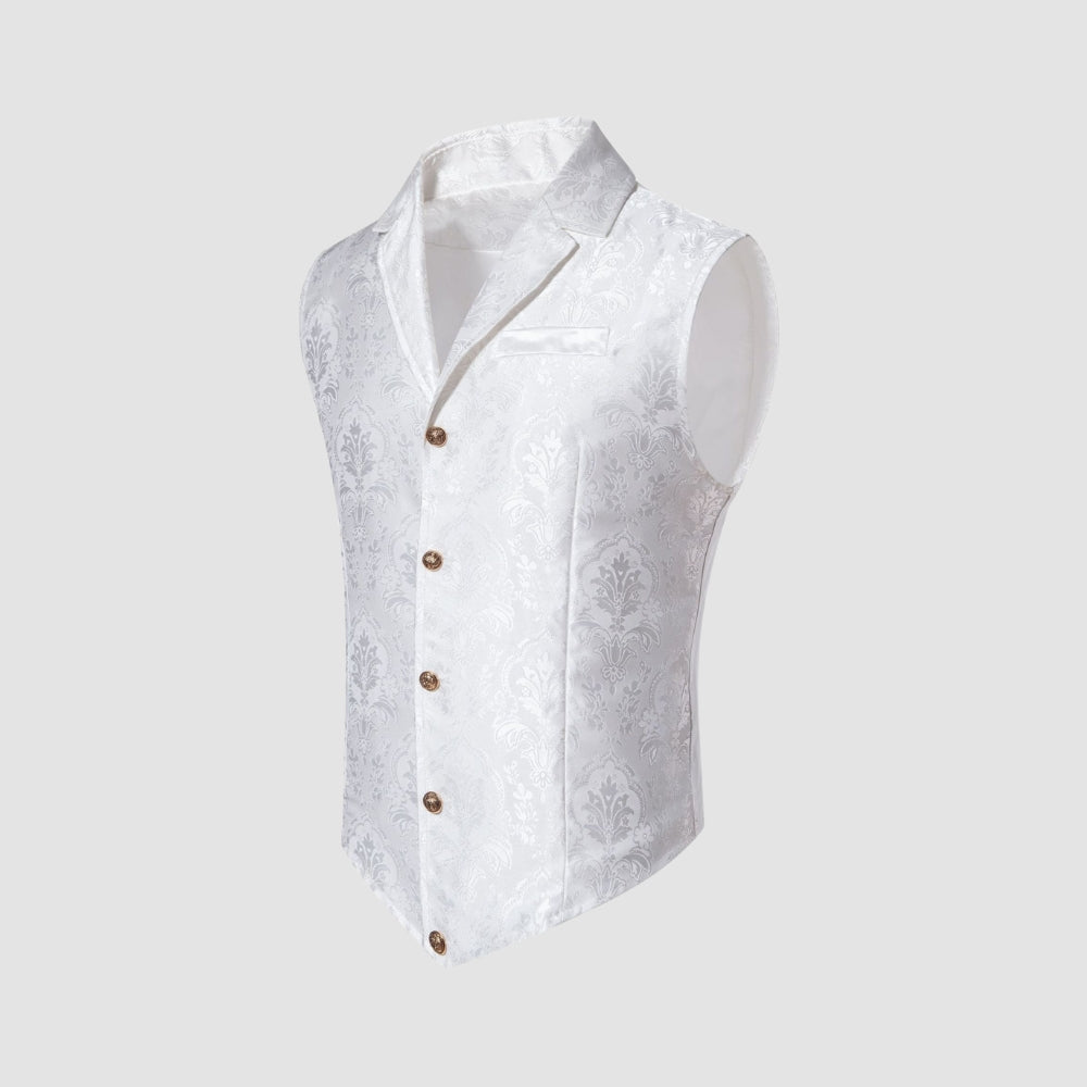 MV Single-Breasted Jacquard Lapel Vest