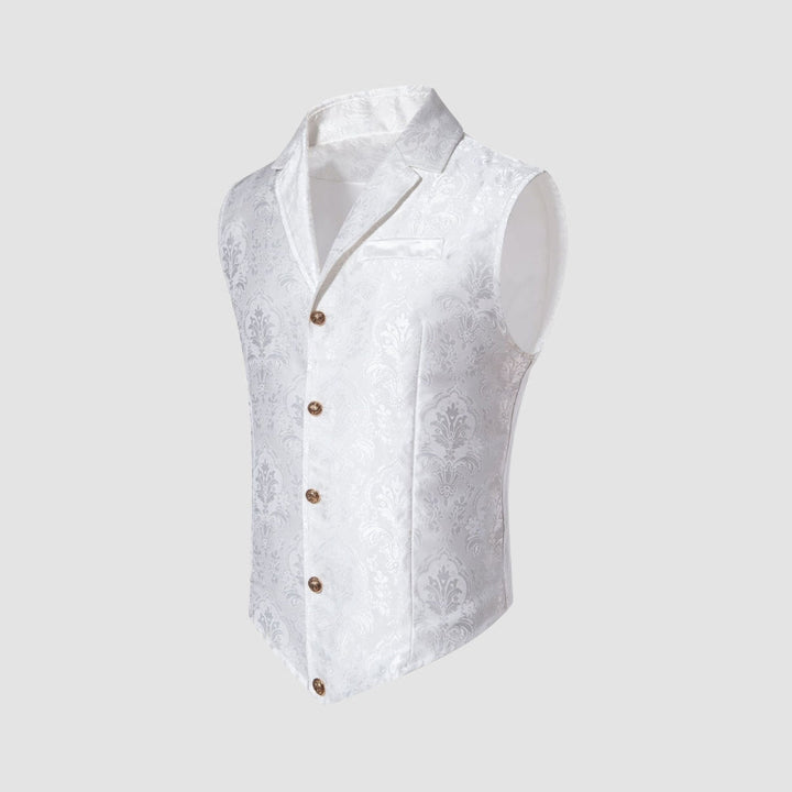 MV Single-Breasted Jacquard Lapel Vest