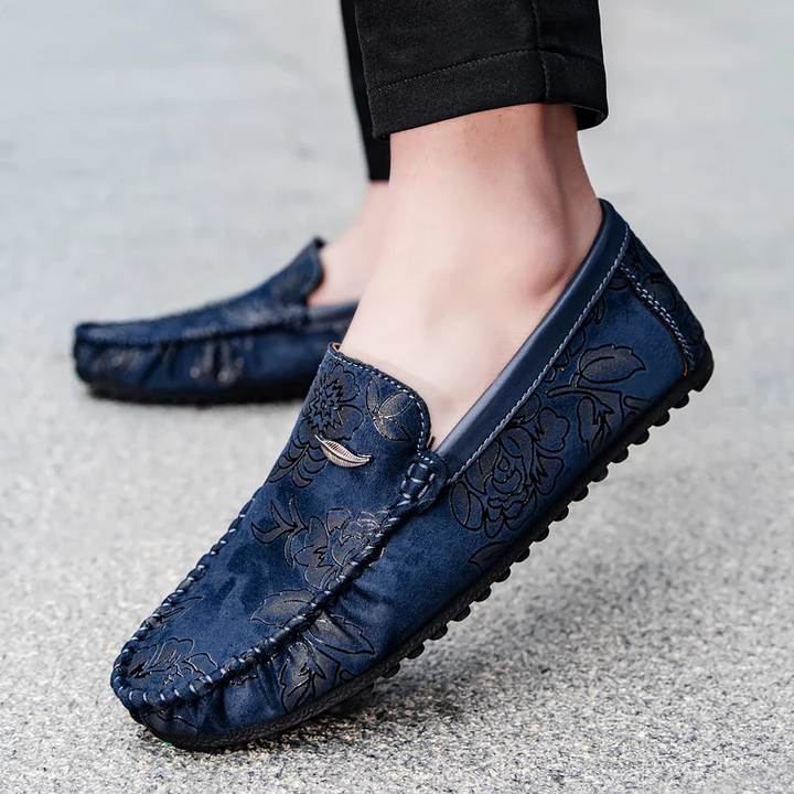 Floral Leather Loafers