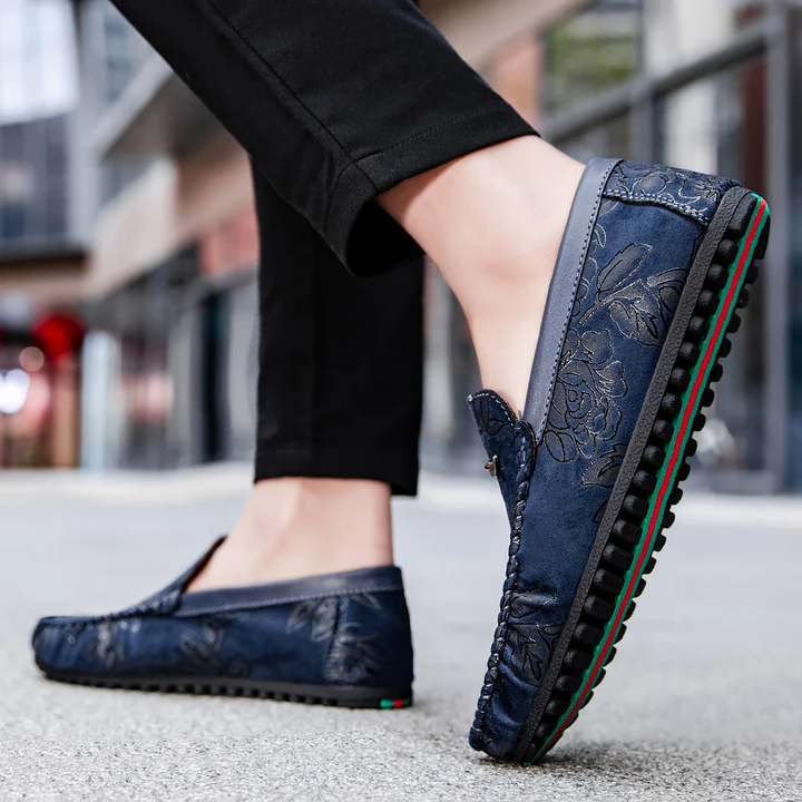 Floral Leather Loafers