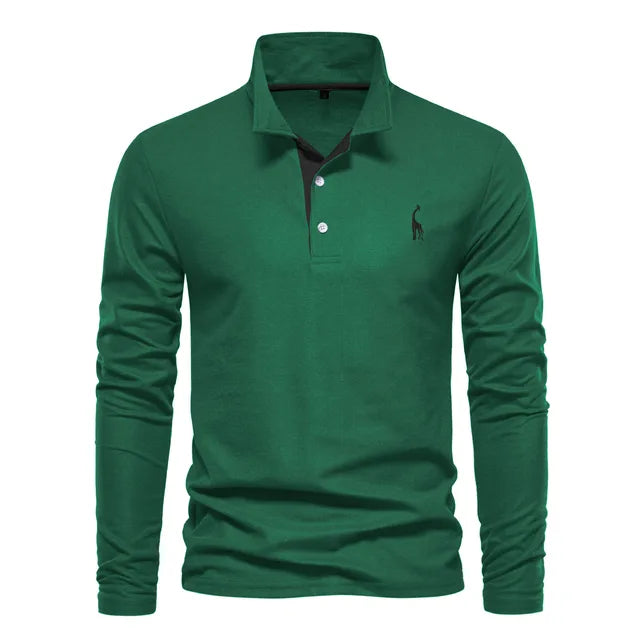 Frank | Cotton Blend Long Sleeve Polo Shirt