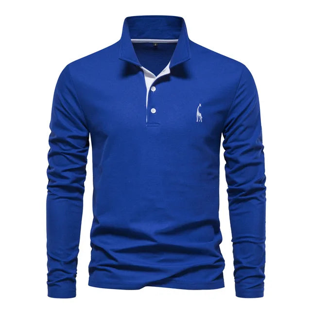 Frank | Cotton Blend Long Sleeve Polo Shirt