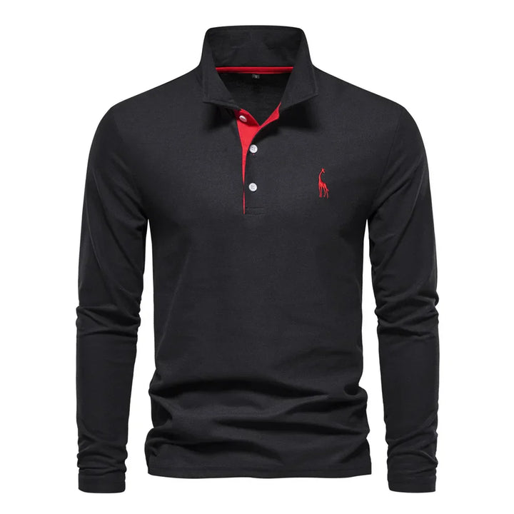 Frank | Cotton Blend Long Sleeve Polo Shirt