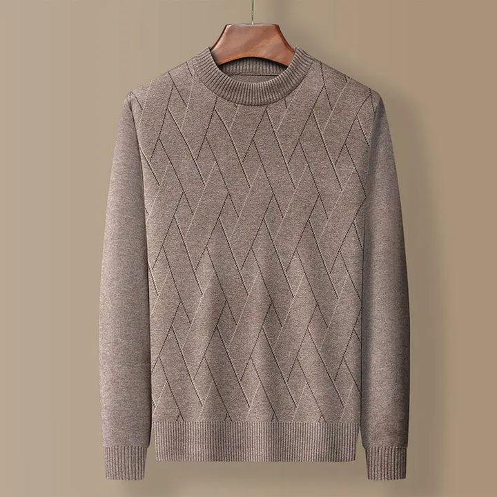 Evan™ | Plaid Knit Round Neck Sweater