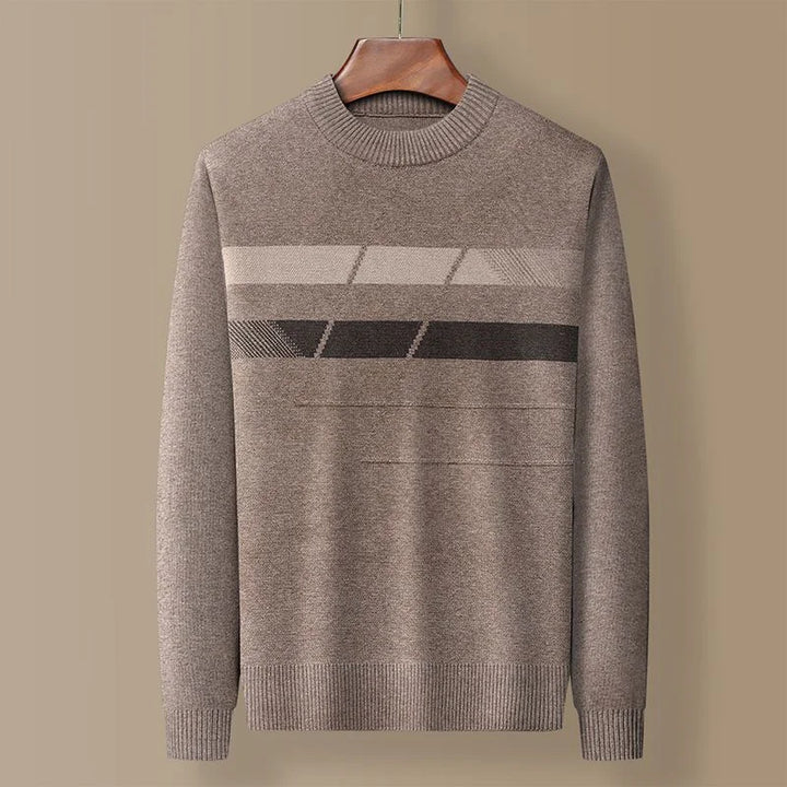 Evan™ | Plaid Knit Round Neck Sweater