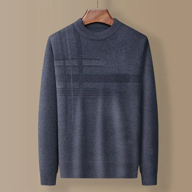 Evan™ | Plaid Knit Round Neck Sweater