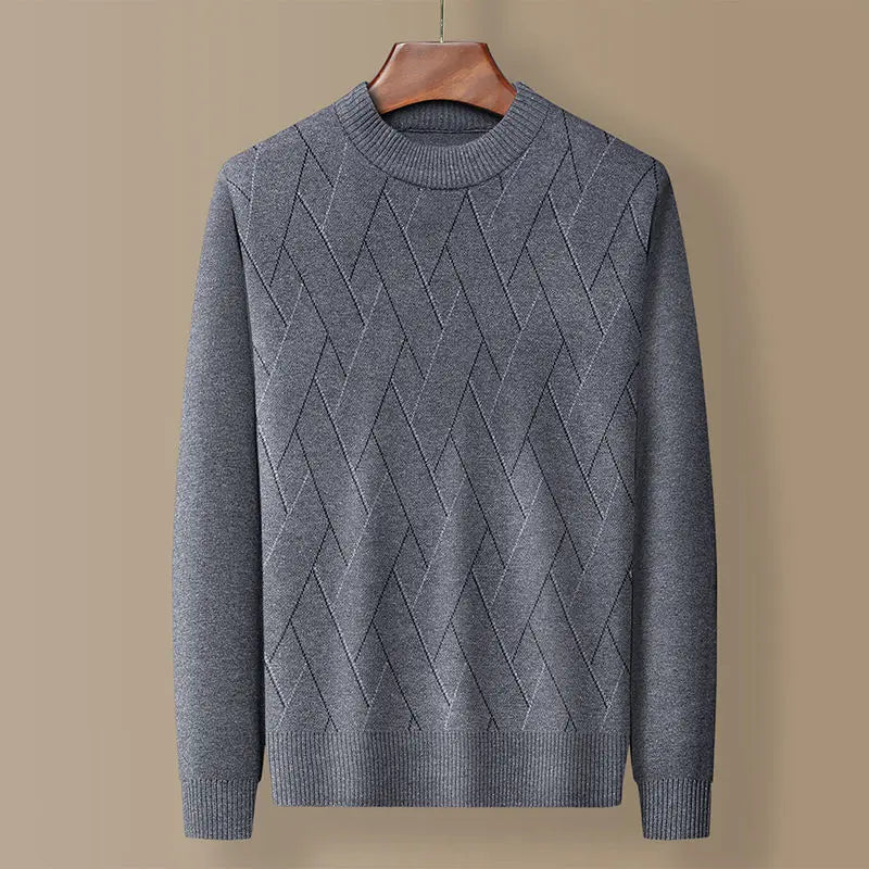 Evan™ | Plaid Knit Round Neck Sweater