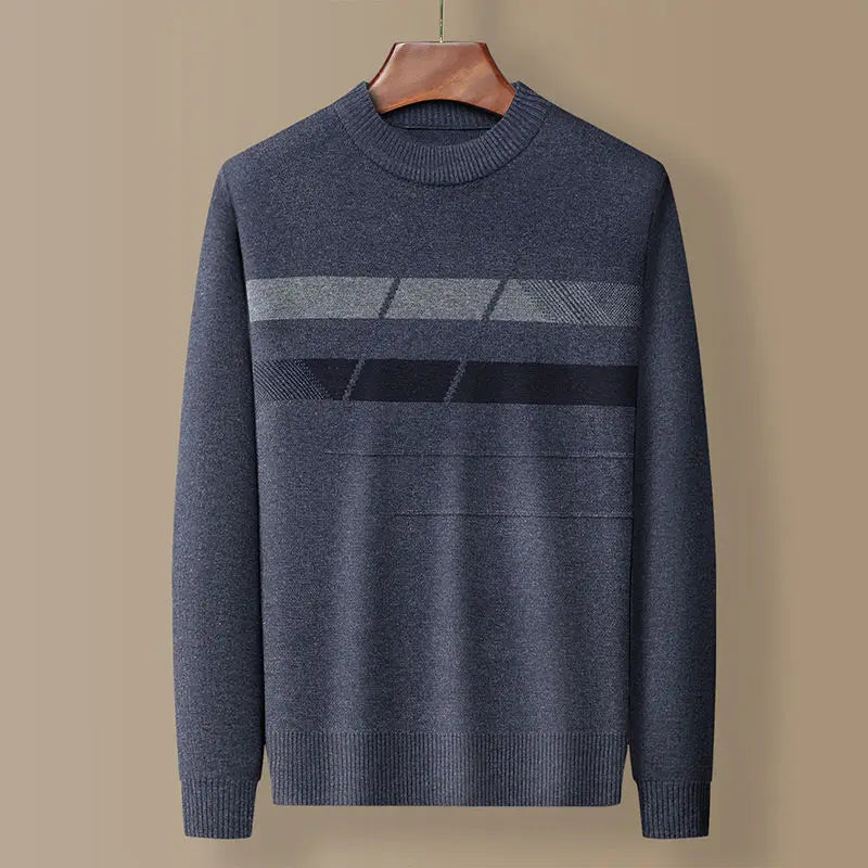 Evan™ | Plaid Knit Round Neck Sweater