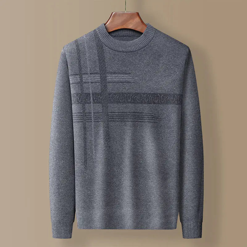 Evan™ | Plaid Knit Round Neck Sweater