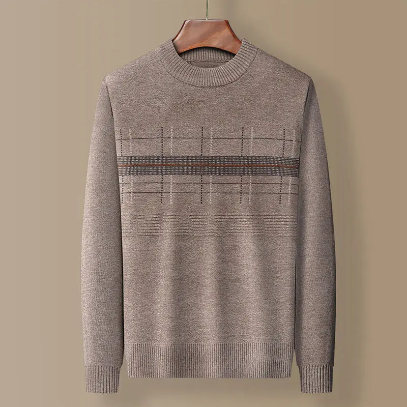 Evan™ | Plaid Knit Round Neck Sweater