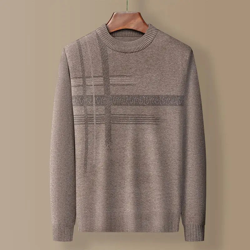 Evan™ | Plaid Knit Round Neck Sweater