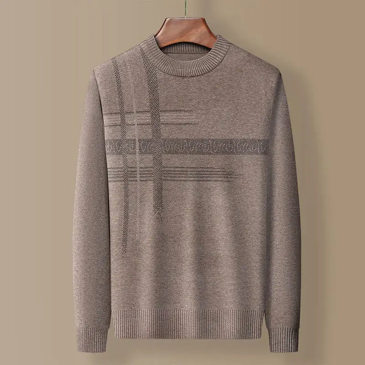 Evan™ | Plaid Knit Round Neck Sweater