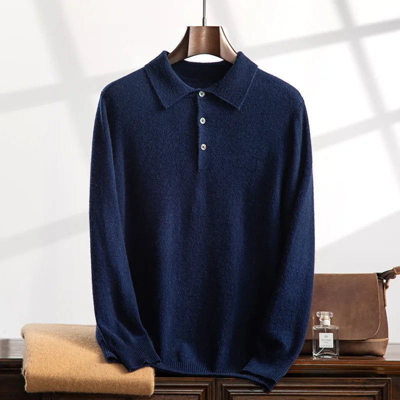 Autumn Winter Men's Cashmere Sweater Loose Fit Crew Neck Knitted Pure Color Versatile Long Sleeve Thickened Korean Style Casual