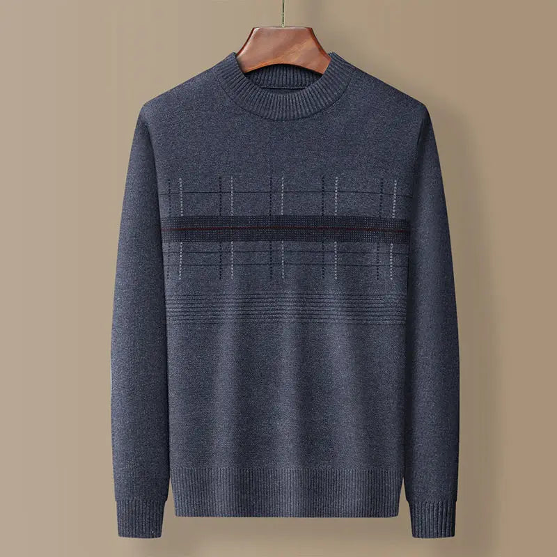 Evan™ | Plaid Knit Round Neck Sweater