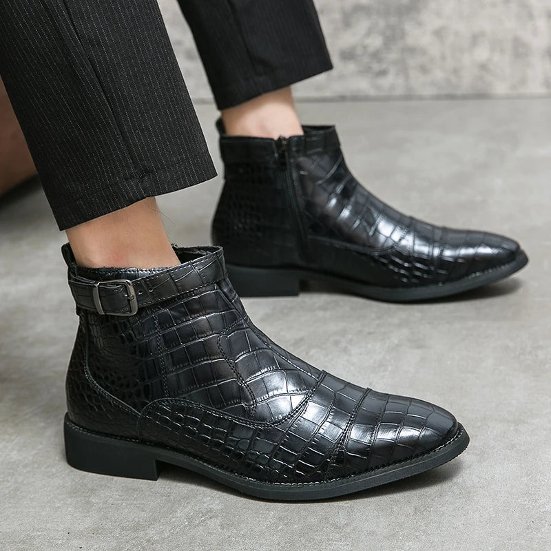 Dylan | Ankle Boots with Synthetic Leather Buckle