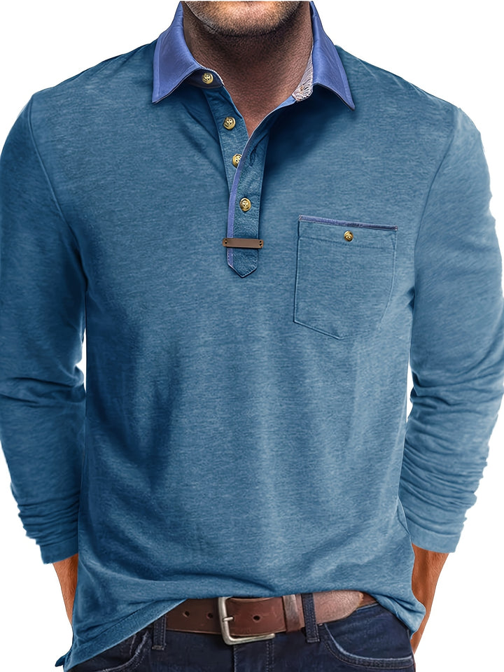 Blake™ | Color-Block Long Sleeve Polo